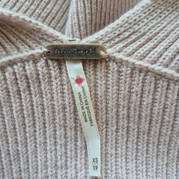 Free People Sweater Gingersnap Pink Cashmere Blend Long Sleeve Size XS - Picture 6 of 11